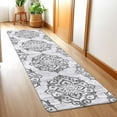 thumbnail image 4 of Floral Runners for Hallways, 2X6 ft Kitchen Runner Rug Ultra-Thin Soft Rug, Non-Slip Washable Rug Runner Stain Resistant Boho Rug Entryway Runner for ‎Laundry Bathroom Bedroom Grey, 4 of 7
