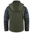thumbnail image 3 of Wutalume Unisex Colorblock Zipper Pocket Hooded Jacket, Men's Casual Plush Jacket with Water-Resistant Finish, Warm Lining for Outdoor Adventures and Daily Protection,Army Green L, 3 of 6