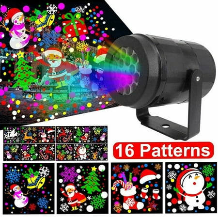 Morttic 16 Pattern LED Christmas Projector Laser Light Snow Outdoor Landscape Garden Xmas Move Lamp Xmas Gift