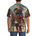 thumbnail image 6 of Picia Tribal Futuristic Warrior Men's Linen Shirts Short Sleeve Cuban Beach Shirts Casual Shirts Button Down Shirt for Men Beach Summer Wedding Shirt-4X-Large, 6 of 7