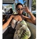 thumbnail image 2 of Men and women rimless rectangular sunglasses retro rimless glasses gradient lenses (gold frame black and gray lenses), 2 of 2