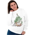 thumbnail image 4 of Classic Meowy Christmas Tree Kittens Unisex Plus Fleece Graphic Sweatshirt Brisco Brands 2X, 4 of 6