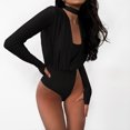 thumbnail image 2 of Mono ajustado para mujer, mono tipo túnica de seda ajustado, traje de playa de retazos FLhrweasw Para estrenar, 2 of 9