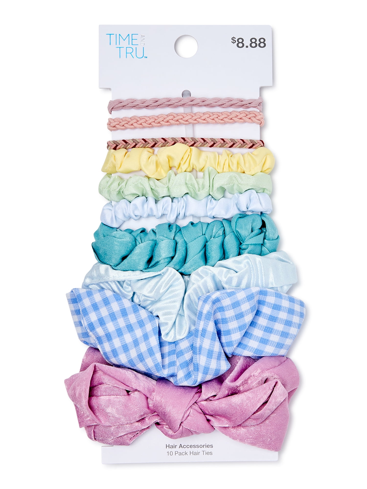 Time and Tru Adult Women's 10-Piece Hair Ties Pack