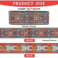 thumbnail image 6 of 7.7Yard 1.3inch FireBrick Red Vintage Jacquard Ribbon Love Heart Pattern Embroidery Woven Trim Ethnic Polyester Ribbons Retro Fabric Trim, 6 of 9