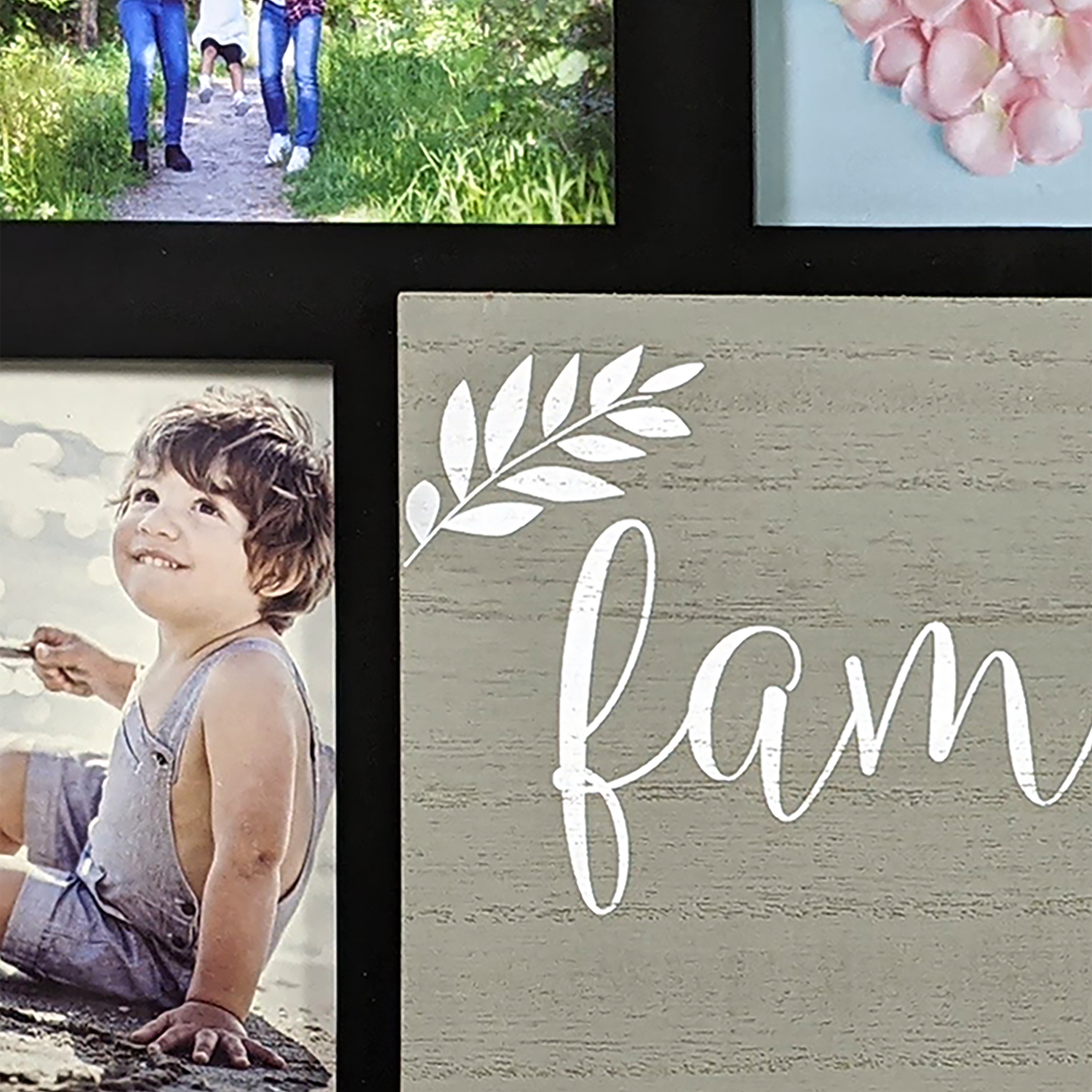 Mainstays 8-Opening Plaque Black Wall Collage Frame (Holds 6-4x6" & 2-4x4" Photos)