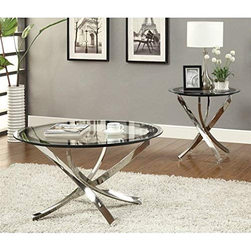Norwood End Table With Tempered Glass Top Chrome And Clear Walmart Canada