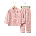 thumbnail image 2 of Esaierr Kids Baby Boys Girls Spring Fall Pajamas Pj Outfit Set Little Boys Girls 2Pcs Long-Sleeve Loungewear Outfit Toddler Sleepwear Jammies Outfit Button Cartoon Cute Sleep Set,Size 1-10Y, 2 of 8
