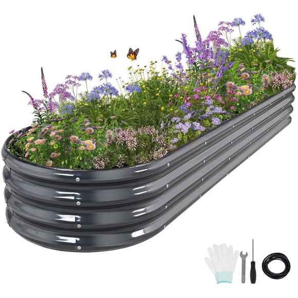 Cama de jardín elevada galvanizada Planter Permade, 244 x 61 x 30 cm