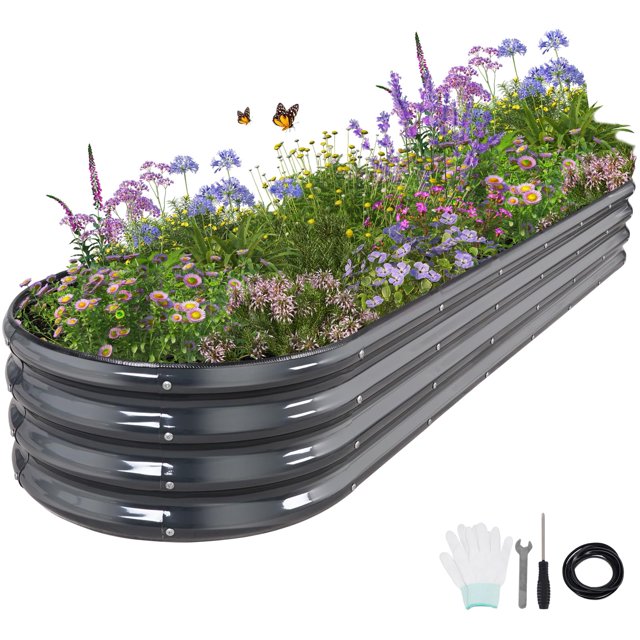 Cama de jardín elevada galvanizada Planter Permade, 244 x 61 x 30 cm