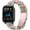 Pink green, variant on REQO Resin Bands Compatible with Amazfit Active 2 Square/1/Bip 3 Pro/Bip/GTS 4/GTS 4 Mini/GTS 3/GTS 2/GTS 2e/GTS 2 Mini/GTR 42mm Watch Replacement 20mm Stylish Bracelet Resin Sport Strap Wristbands