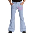 thumbnail image 5 of CONZONE Mens Casual Flared Pants Wide Leg Pants for Men Trendy High Waist Butterfly Graphic Bell Bottom With Pockets, 5 of 6