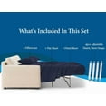 thumbnail image 3 of 700 Thread Count 100% Egyptian Cotton Sleeper Sofa Bed Sheet Set Stripe Queen XL Size (60"x 80"x 5" ) with 4 -PCS Fitted Straps Color Navy Blue, 3 of 6