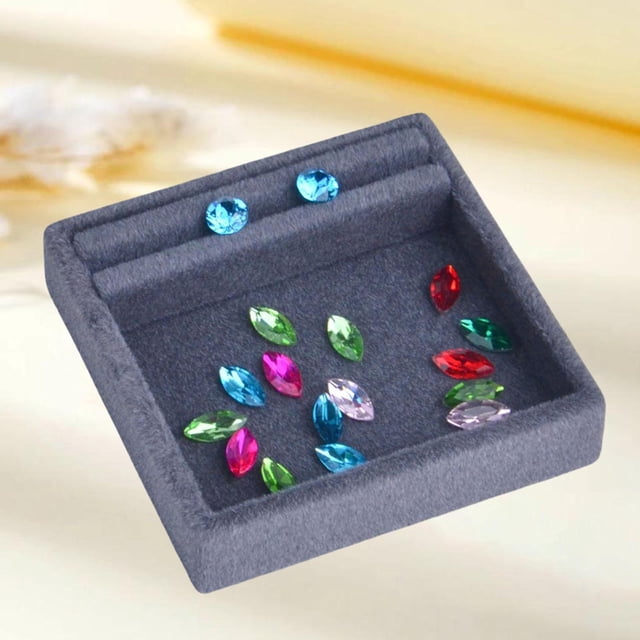 Bandeja cuadrada de terciopelo para joyas, bandeja para anillos, expositor de pendientes, organizador para collares, anillos, colgantes y pendientes.