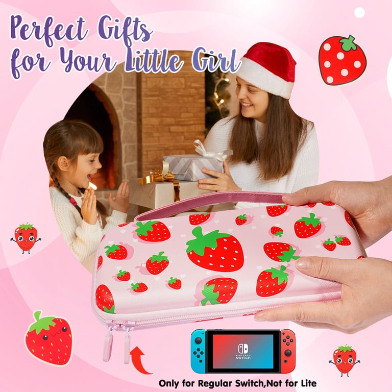 Trunple Cute Strawberry Carrying Case, Nintendo Switch 2017, Pink
