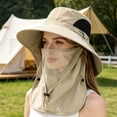 thumbnail image 6 of Wide Brim Boonie Sun Hat with Removable Face & Neck Flap, Full Coverage Breathable Mesh Cap, Lightweight Headwear for Hiking, Fishing, Camping and Garden Outdoor Activities, 6 of 7