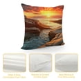 thumbnail image 4 of Pratyus Sunset Rocky Beach Body of Water Pillow Covers for Couch Sofa Indoor Outdoor Zipper Closure Summer Style Throw Pillow Cover 1PC 20x20in, 4 of 5