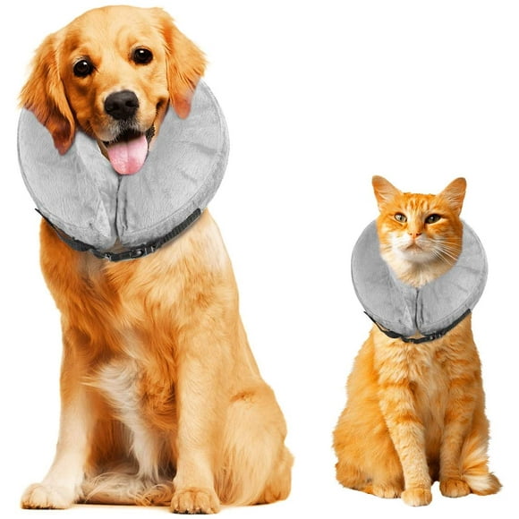 Collier de protection gonflable pour chiens de petite et moyenne taille et pour chats, empêche les animaux de toucher leurs points de suture S