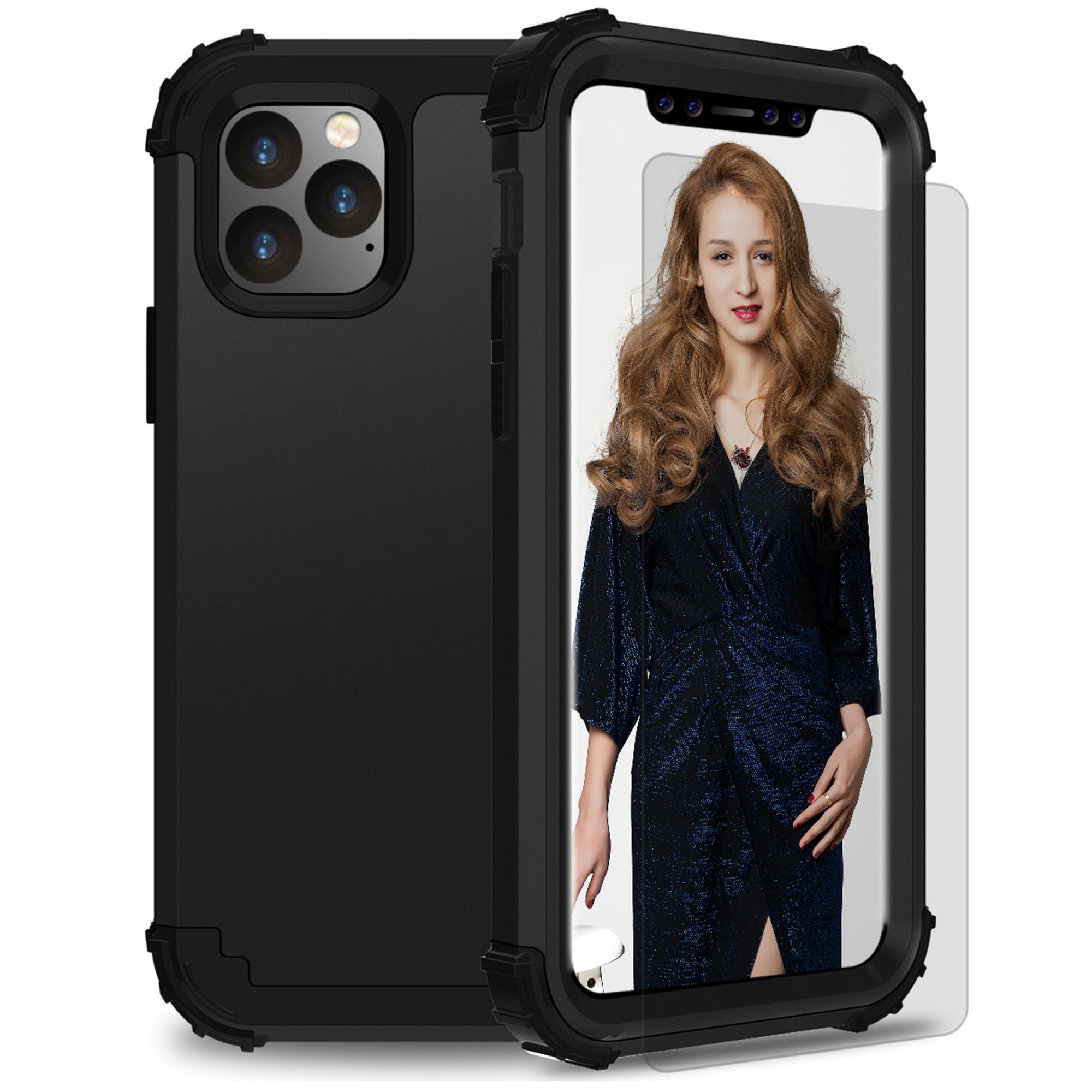 iPhone 11 2019 Case with Temepered Glass Screen Protector, Dteck Full