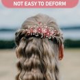 thumbnail image 2 of Peigne à Cheveux Décoré de Perles Roses pour Femmes Parfait pour les Mariages et les Fêtes Quotidiennes Design Rétro Fleur en Alliage, 2 of 9