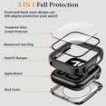 thumbnail image 3 of Apple Watch Case, 2 in 1 Case Compatible with Apple Watch Series 10 46mm with Built-in Screen Protector, Straight Edge Hard PC Full Body Protective Cover for iWatch 46mm, Black, 3 of 11