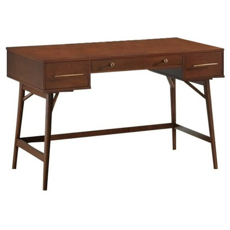 Pemberly Row 3 Drawer Writing Desk In Walnut And Bronze Pemberly Row 3 Drawer Writing Desk In Walnut And Bronze
