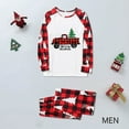 thumbnail image 4 of Odeerbi Christmas Pajamas for Family Holiday Long Sleeve Family Christmas Pajamas Matching Sets Dad Christmas Plaid Printed Blouse Tops + Pants Sleepwear Family Matching PJs Set Red, 4 of 5