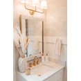 thumbnail image 2 of Capital Lighting 119331AD-674 Dawson - Tocador decorativo de tela blanca para baño, montaje en pared, 3 luces, 180 vatios totales, 12 pulgadas de alto x 26 pulgadas de ancho, latón envejecido, 2 of 4