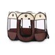 thumbnail image 1 of Methold Tienda plegable para mascotas con cremallera para exteriores, casa plegable para animales, tela Oxford 600D, protector de corralito de Suministros de alimentación y agua para mascotas Café S, 1 of 6