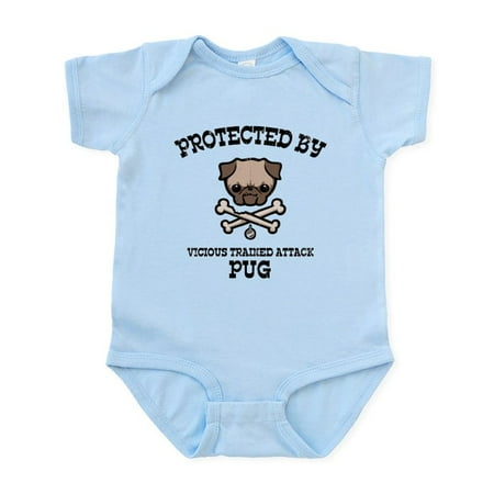 

CafePress - Protected By Pug Infant Bodysuit - Baby Light Bodysuit Size Newborn - 24 Months