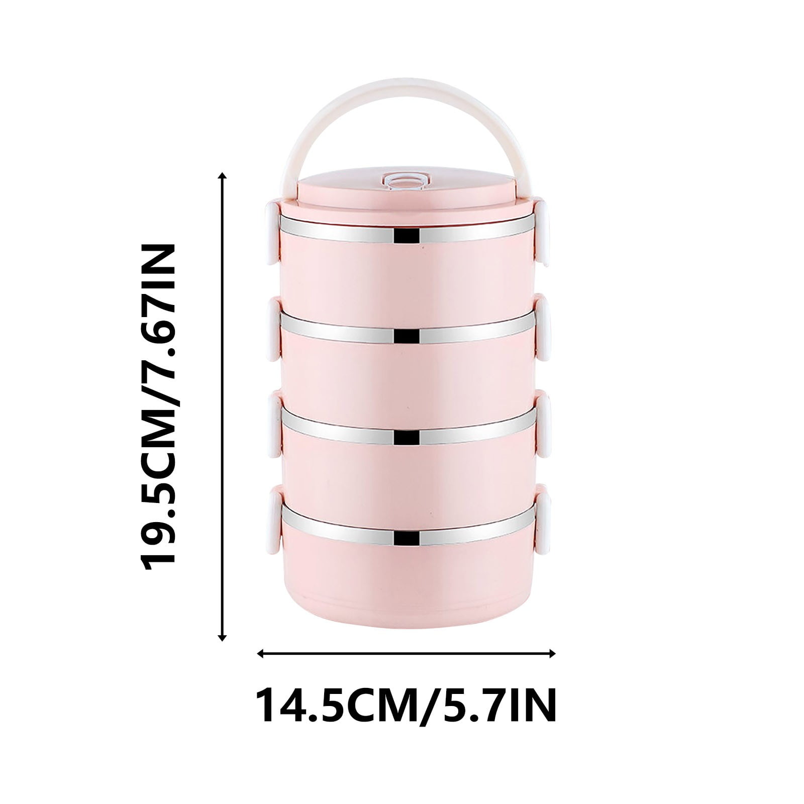 Thermal Lunch Box,4 Tier Stainless Steel Thermal Lunch Box For Adults Office Camping,Home Stackable Stainless Steel Thermal Compartment Lunch/Snack Box Compartment Lunch Container