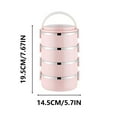 thumbnail image 3 of HomeDM 4 Tier Lunch Box Stainless Steel Stackable Lunch Box Portable Lunchbox, Lunch Containers Leakproof BPA-Free Bento Box On-the-Go Meal Prep Women & Men, 3 of 9