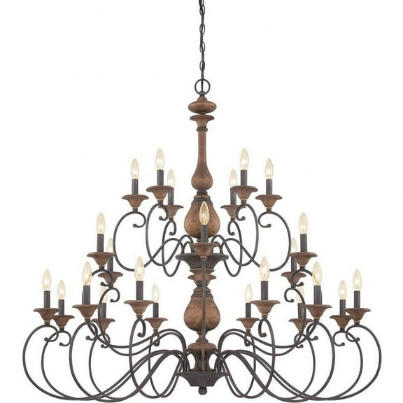 Traditional Twenty Four Light Chandelier in Rustic Black Finish Bailey Street Home 71-Bel-1809257