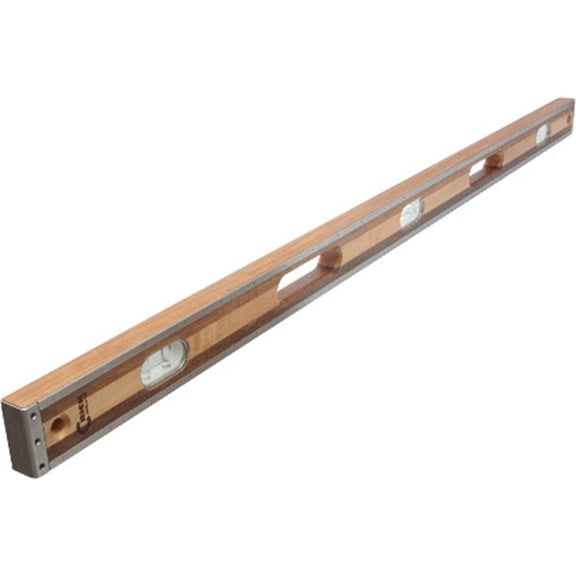 Crick Tool 48CLEVC Masonry Level, 48 Inch, Clear Vials, Laminated Walnut and Maple Hardwood, Stainless Steel Bound