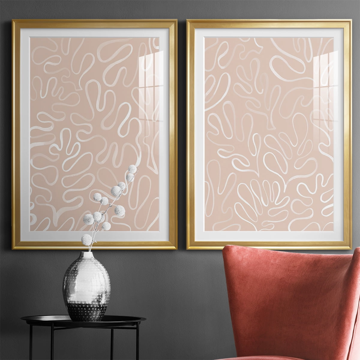 Wexford Home Matisse Pieces III Premium Framed Print, 22.5" x 30.5" - Ready to Hang, Gold (Set of 2)