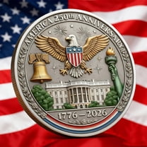 WKSCLPAI 250th Anniversary Commemorative Keepsake Collection Ornaments, USA Double-Sided Print Challenge Keepsake Decorations, Collectible Gift for Patriotism Man, 1.6Inch, #C