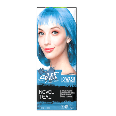 Splat 10 Wash Novel Teal Hair Color No Bleach Temporary Blue Hair