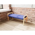thumbnail image 4 of Pemberly Row Waiting Reception 2 Seat Bench Wood Frame in Blue, 4 of 5