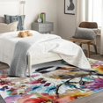 thumbnail image 4 of Bird Rug, Watercolor Area Rug 4x5, Spring Wildflowers Rugs for Bedroom, Rugs Low Pile Washable Stain Resistant Easy Clean for Dining Room, Living Room Soft Carpet Decor Km&-340, 4 of 7