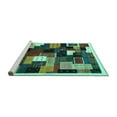 thumbnail image 2 of Ahgly Company Machine Washable Indoor Round Abstract Turquoise Blue Contemporary Area Rugs, 6' Round, 2 of 4