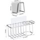 thumbnail image 4 of Soporte adhesivo para cepillos Soporte para esponjas, Soporte para fregadero 2 en 1, Acero inoxidable a prueba de óxido extraíble Impermeable para esponjas, 4 of 5
