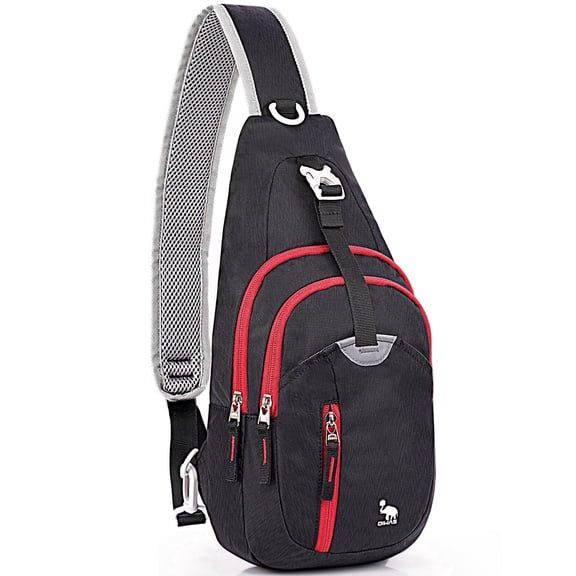OIWAS Sling Bag Crossbody Chest Pack for Men Women, Lightweight Travel Daypack, Black
