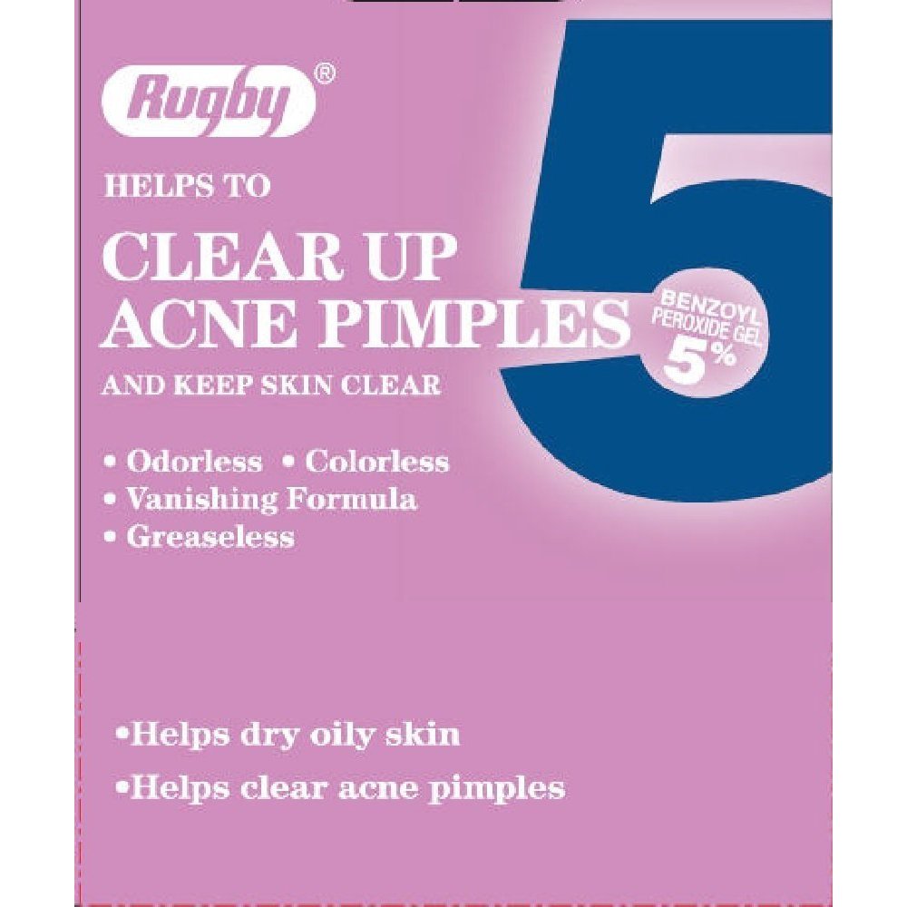 Rugby Benzoyl Peroxide 5 Acne Medication Lotion, 1 Oz.