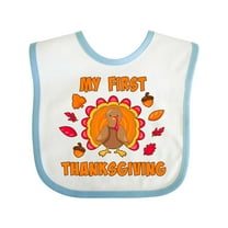 Inktastic My First Thanksgiving with Cute Turkey Boys or Girls Baby Bib