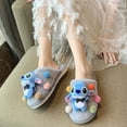 thumbnail image 3 of Pantuflas de felpa de algodón de Disney Stitch para mujer, zapatos de casa de gran tamaño, zapatos cálidos de invierno con bonitos dibujos animados para dormitorio de estudiantes, 3 of 4