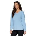 thumbnail image 3 of RBX Active Women's Ottoman Ribbed Lightweight V-Neck Sweatshirt, 3 of 5