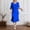 Blue, variant on Women's Chiffon Midi Dress 3/4 Bell Sleeve Crewneck Tiered Layered Elegant Wedding Guest Dresses, Party Dress(Red,S)