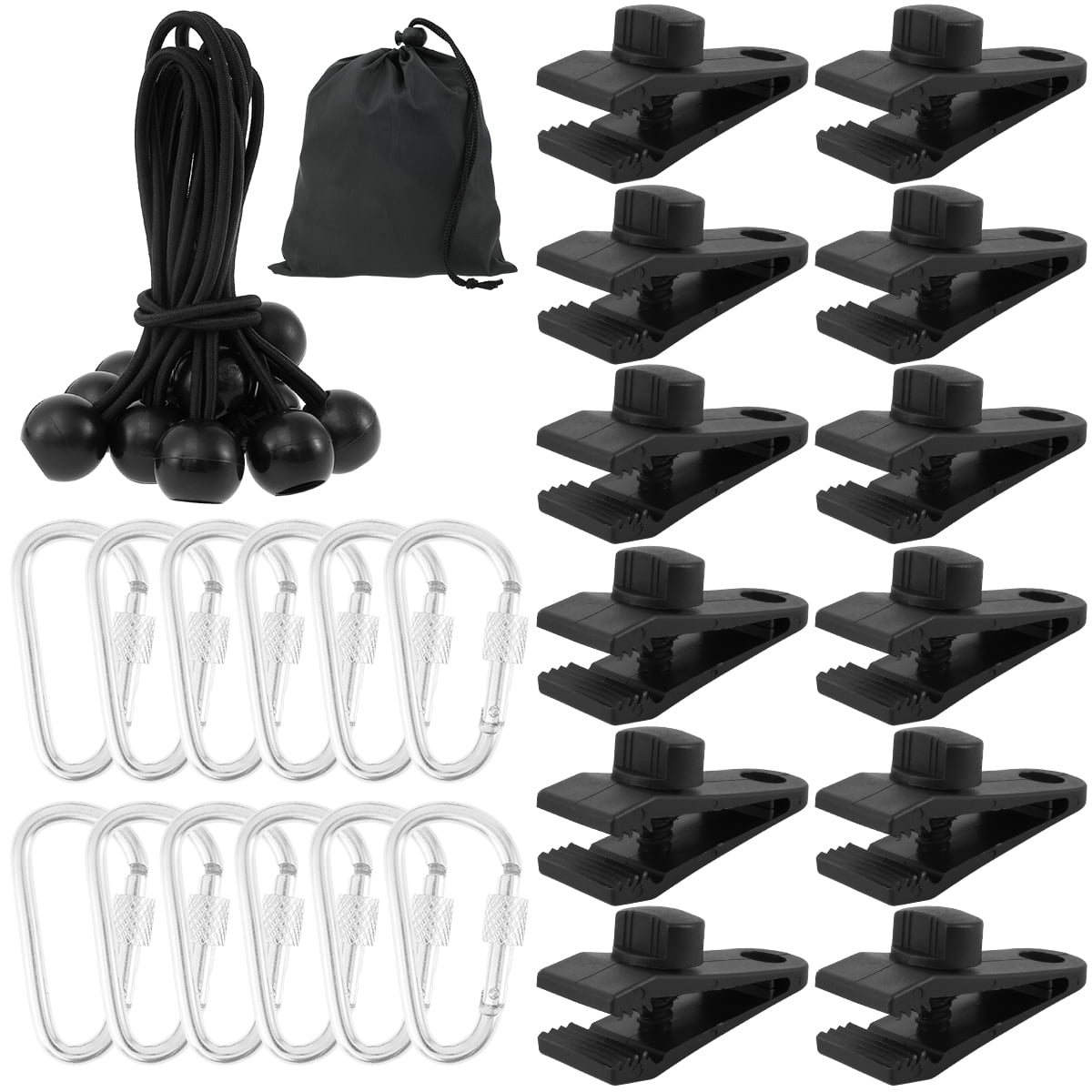 12Pcs Outdoor Tent Canopy Windproof Rope Clip Fixed Buckle Camping Spart Part L 