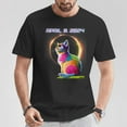 thumbnail image 2 of Solar Eclipse 2024 Cat with Glasses Graphic Tee Unisex Adult Cotton Shirt for April 8 Totality Viewing, Fun Casual Outfit, Astronomy Gift Idea for Cat Lovers, Size 3XL, Color Black, 2 of 4