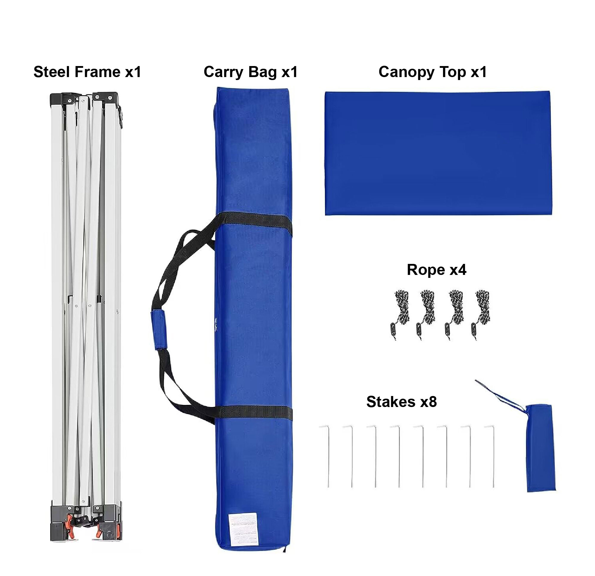 Carpa tipo toldo de 10' x 10' de instalación instantánea con patas inclinadas, color azul 5
